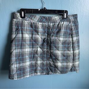 Toad&Co Plaid Mini Skirt in Gray and Blue